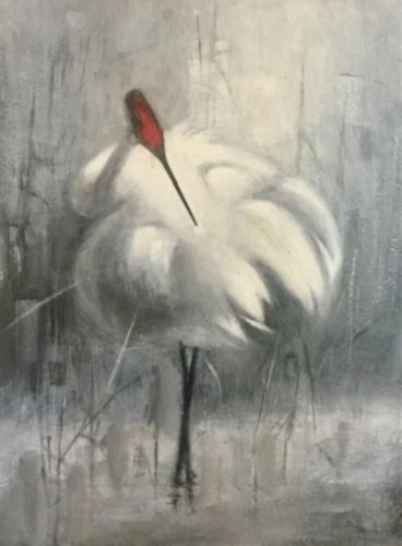 painting of a Whooping Crane by John Wilson