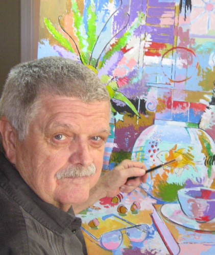 Artist Terry Crump in his studio
