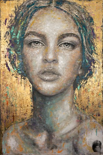 mixed media portrait by Gerardo Labarca