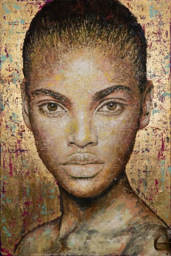 mixed media portrait by Gerardo Labarca