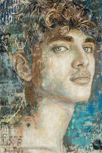 mixed media portrait by Gerardo Labarca