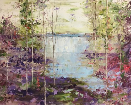 painting of a lake by Stephanie Holman Thwaites