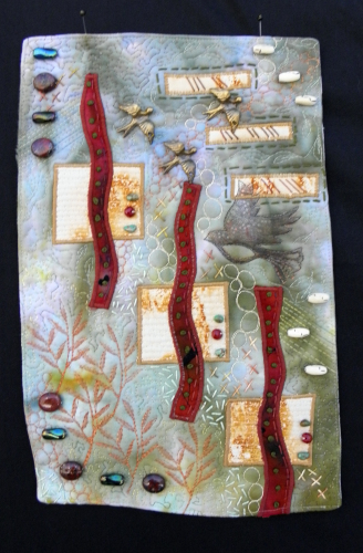 fiber and mixed media quilt by Heidi Zielinski