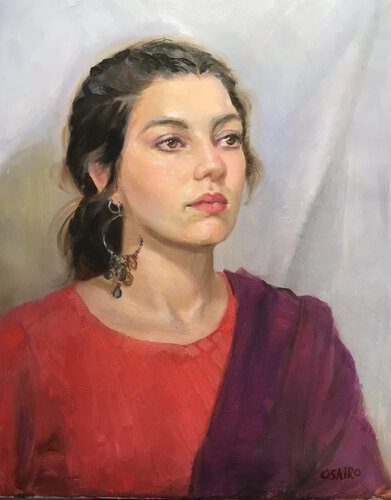 "Amelia" oil painting on linen by Ju Oshiro