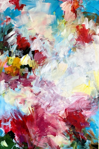 abstract floral painting by Lynda Goldman