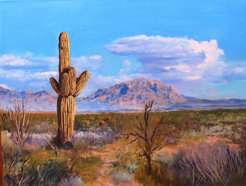 desert landscape painting by M Diane Bonaparte