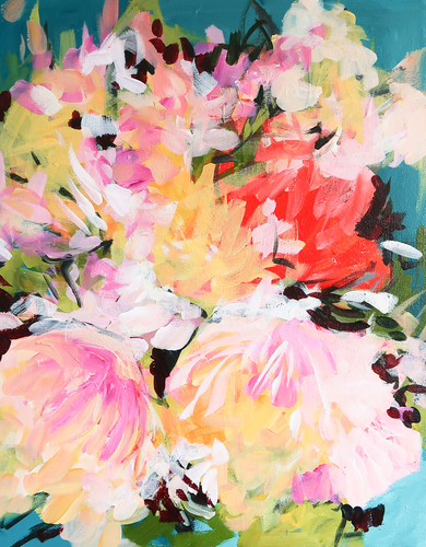abstract floral painting by Lynda Goldman