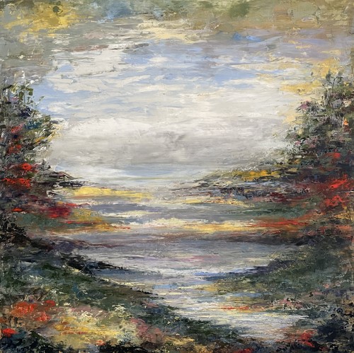 painting of a lake by Stephanie Holman Thwaites