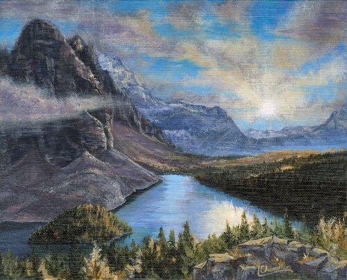 painting of Lake Peyto by Leslie Chandler