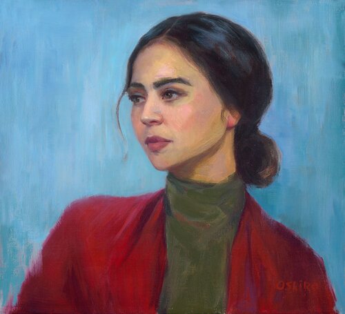 Portrait of Laura, oil painting by Ju Oshiro