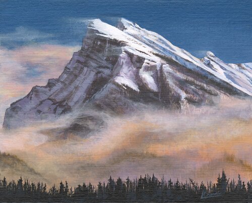 painting of Mt. Rundle by Leslie Chandler