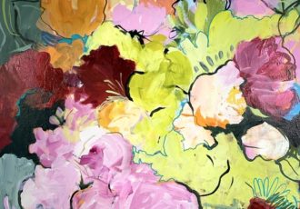 abstract floral painting by Lynda Goldman