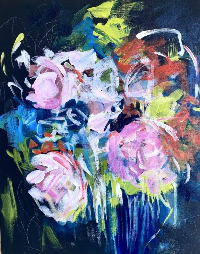 abstract floral painting by Lynda Goldman