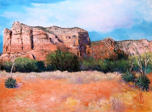 desert landscape painting by M Diane Bonaparte