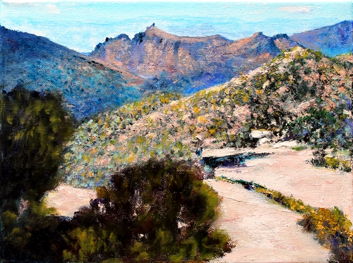 desert landscape painting by M Diane Bonaparte