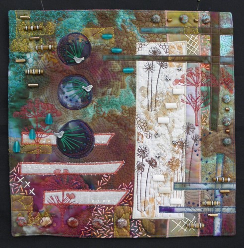 fiber art and mixed media quilt by Heidi Zielinski