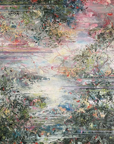 abstract painting of a river by Stephanie Holman Thwaites