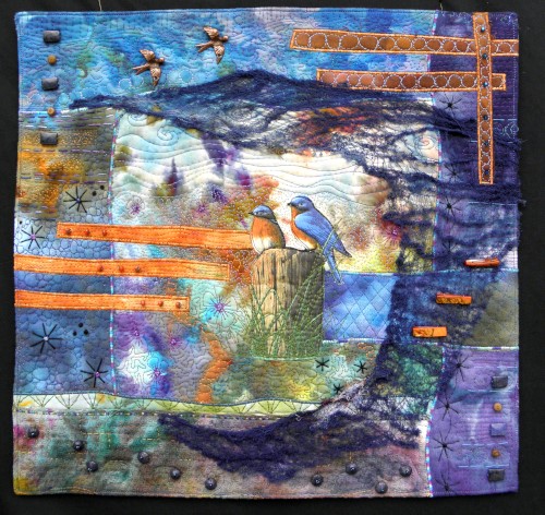 fiber and mixed media quilt by Heidi Zeilinski