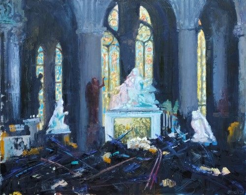 painting of a catheral interior by Alan Ansell