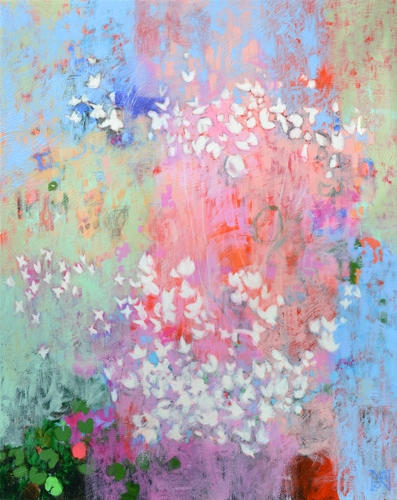 abstract floral painting by Natalie George