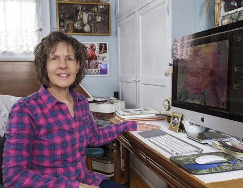 Artist Elizabeth Bruders in her studio