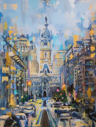 Painting of City Hall in Philadelphia