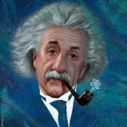 portrait of Albert Einstein by Richard Stergulz