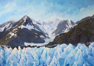 Painting of an Alaskan glacier