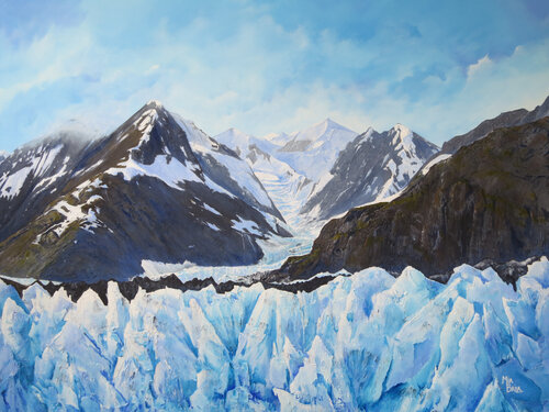 Painting of an Alaskan glacier