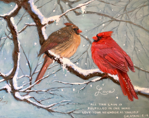 bird painting by Sandra Harris