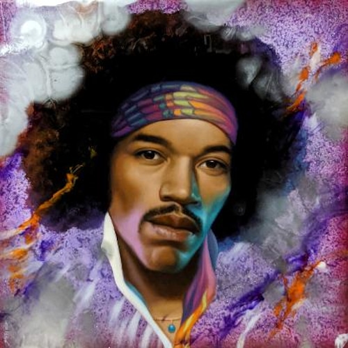 portrait of Jimi Hendrix by Richard Stergulz