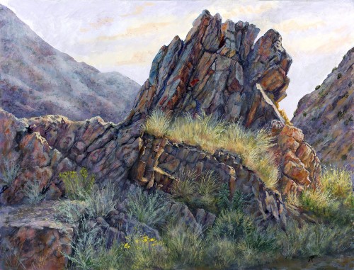 painting of Rocky Mountains by Robert Little