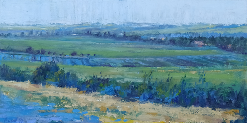 painting of Les Taillades by Alan Ansell
