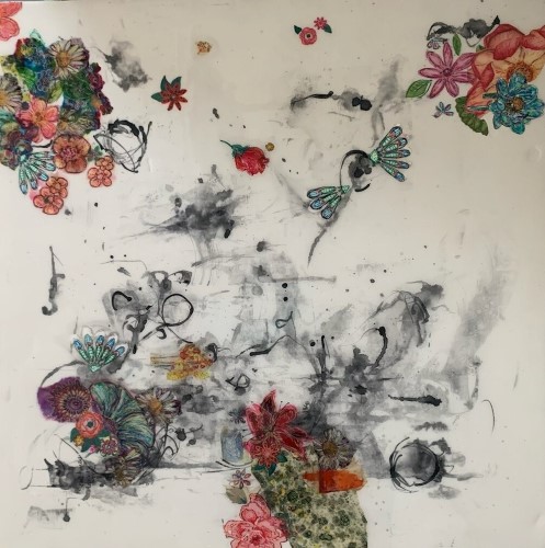 floral abstract painting by Lanni Weingarten