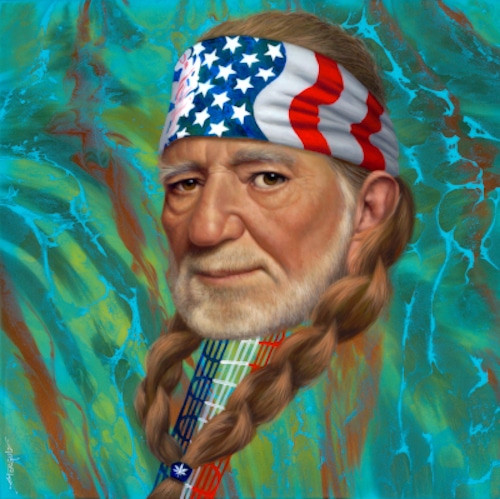 portrait of Willie Nelson by Richard Stergulz