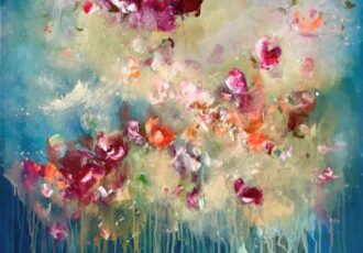 abstract floral painting by Carrie Clayden