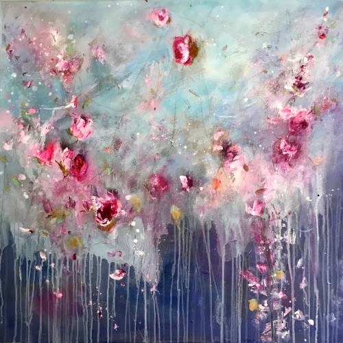 abstract floral painting by Carrie Clayden