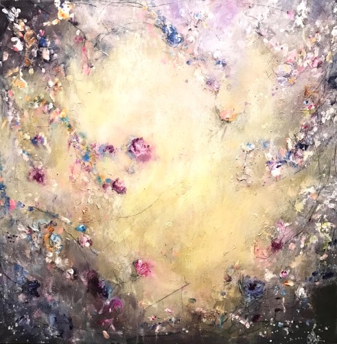 abstract floral painting by Carrie Clayden