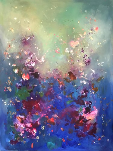 abstract floral painting by Carrie Clayden