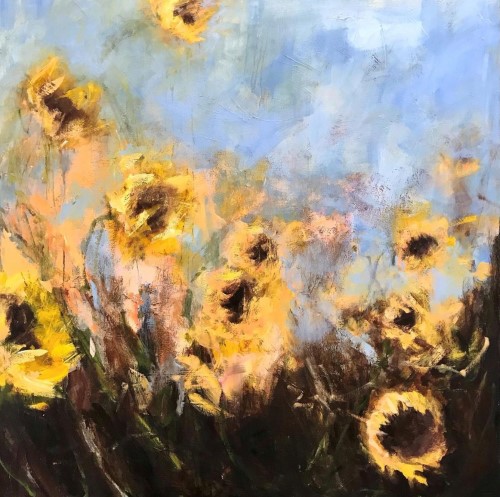 abstract floral painting by Carrie Clayden