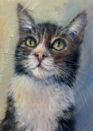 painted cat portrait by Erika Chapman