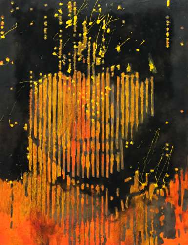 mixed media portrait of Jim Morrison by Mauricio Sanchez Rengifo