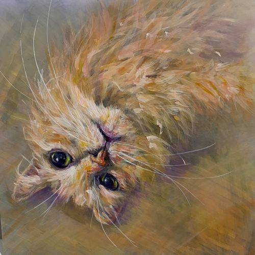 painted cat portrait by Erika Chapman