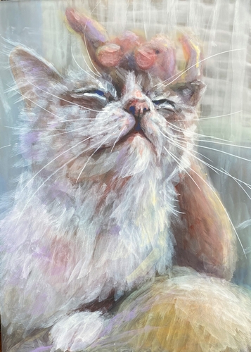 painted cat portrait by Erika Chapman