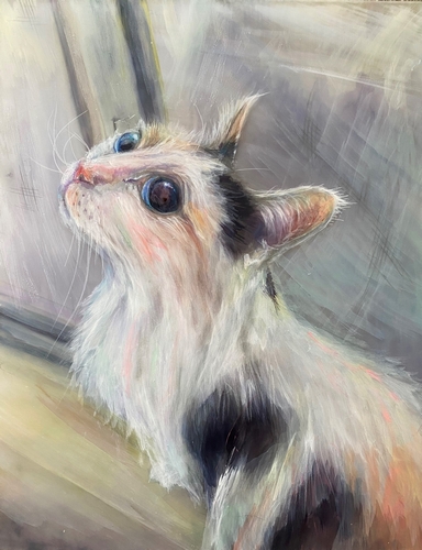 painted cat portrait by Erika Chapman