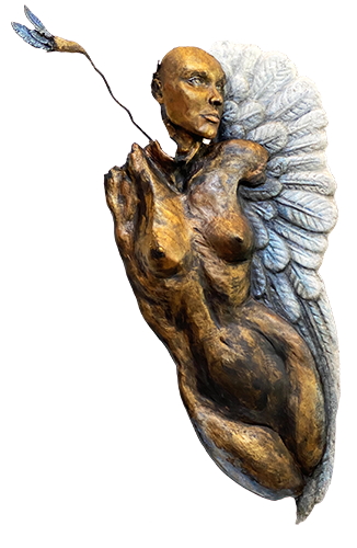 figurative cast resin sculpture by Cathleen Klibanoff