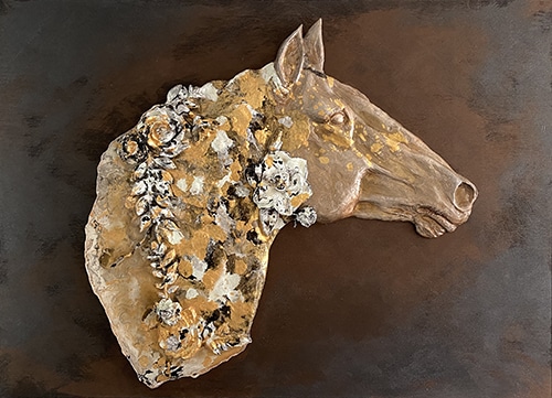 equine resin cast sculpture by Cathleen Klibanoff