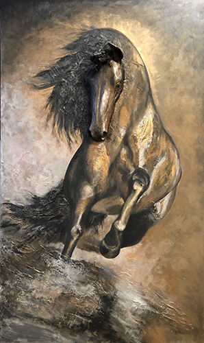 equine resin sculpture by Cathleen Klibanoff