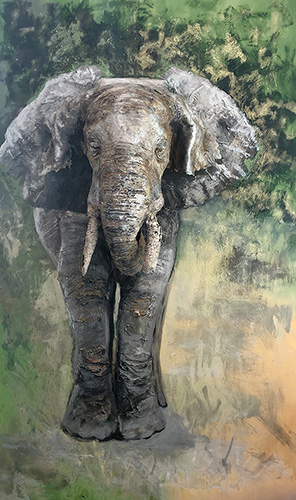 elephant resin cast sculpture by Cathleen Klibanoff