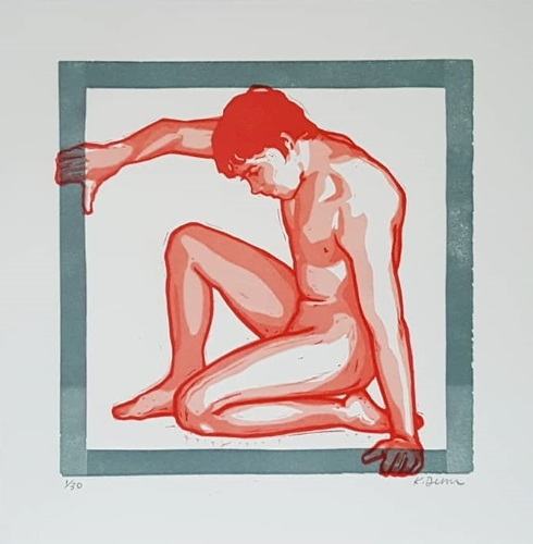 figurative block print by Katie Dean